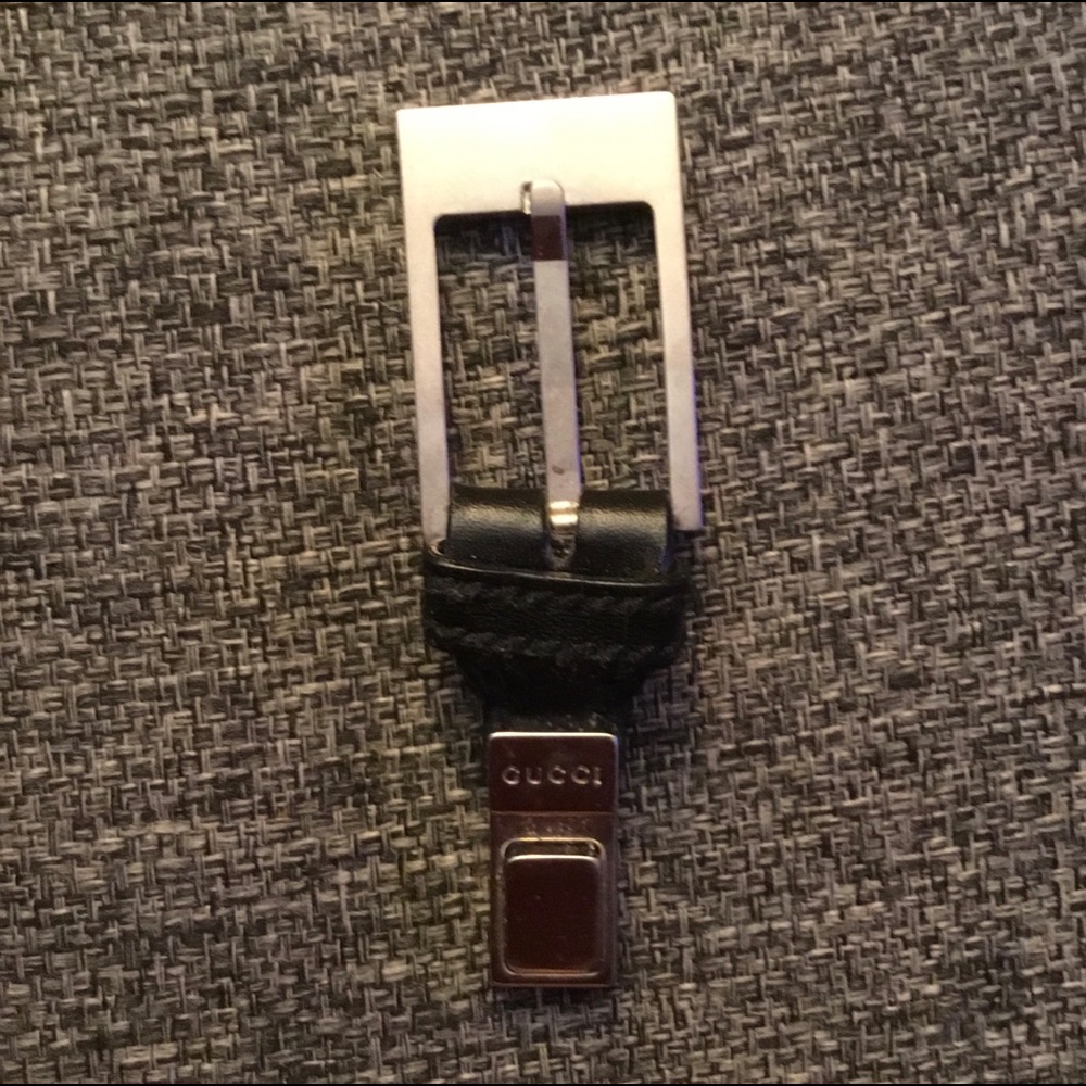 Vintage 1990s Gucci Silver and Black Belt Buckle Piece